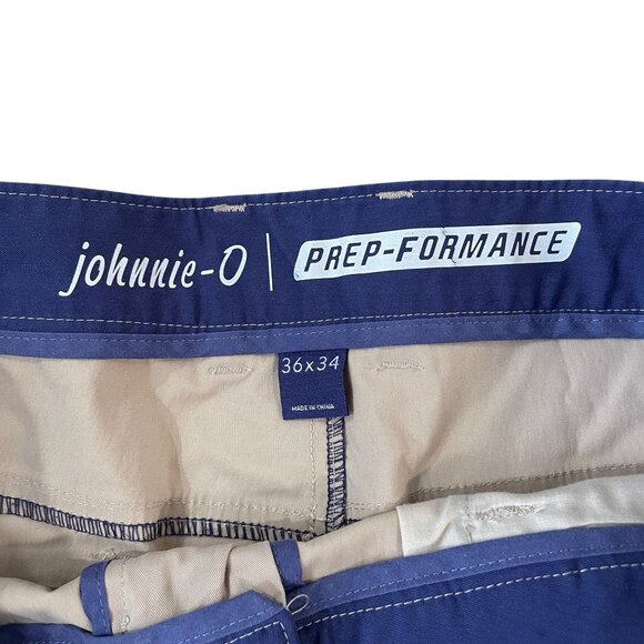 Johnnie-O Prep-Formance Pants Men's Size 36x34 Khaki Golf Casual Flat Front - Picture 2 of 5